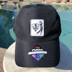 Pukka Black SPF50 "GC" Crest Logo Golf Velcro Cap